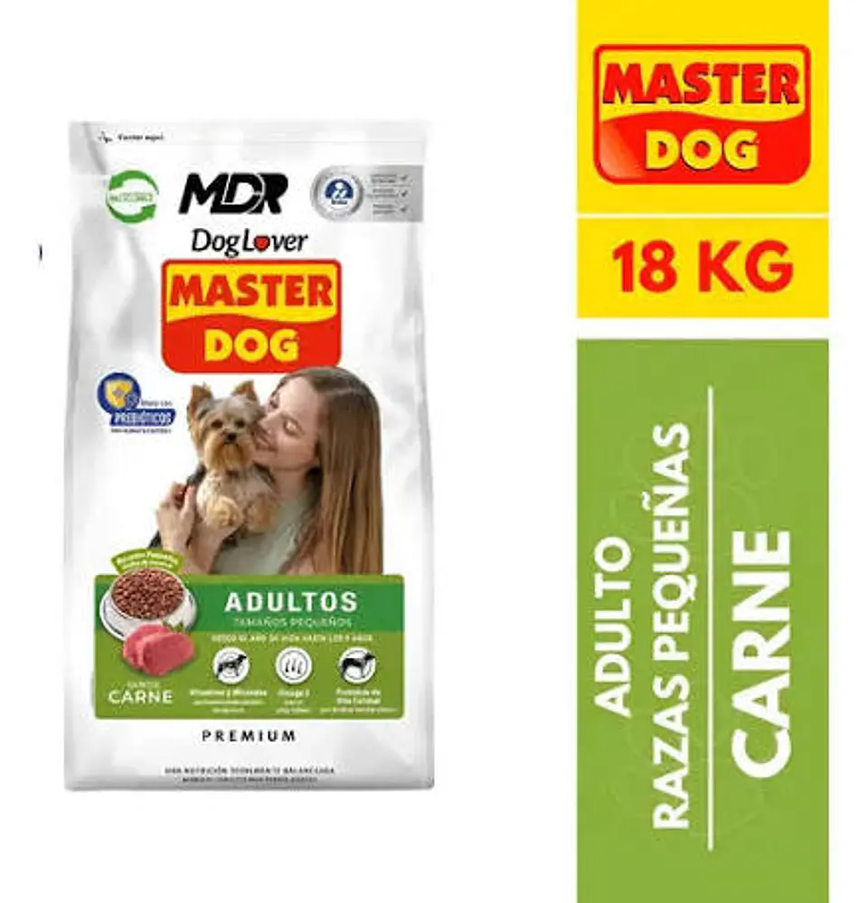 Masterdog adulto razas pequeñas carne 18kg 1