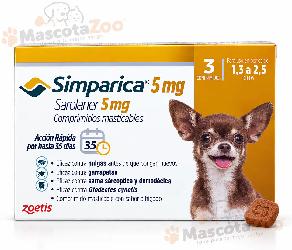 SIMPARICA 1,3 A 2,5 KG 3 UNIDADES 1