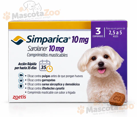 SIMPARICA 2,5 A 5 KG 3 UNIDADES