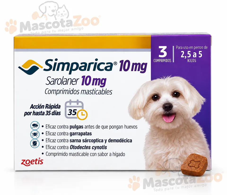 SIMPARICA 2,5 A 5 KG 3 UNIDADES 1