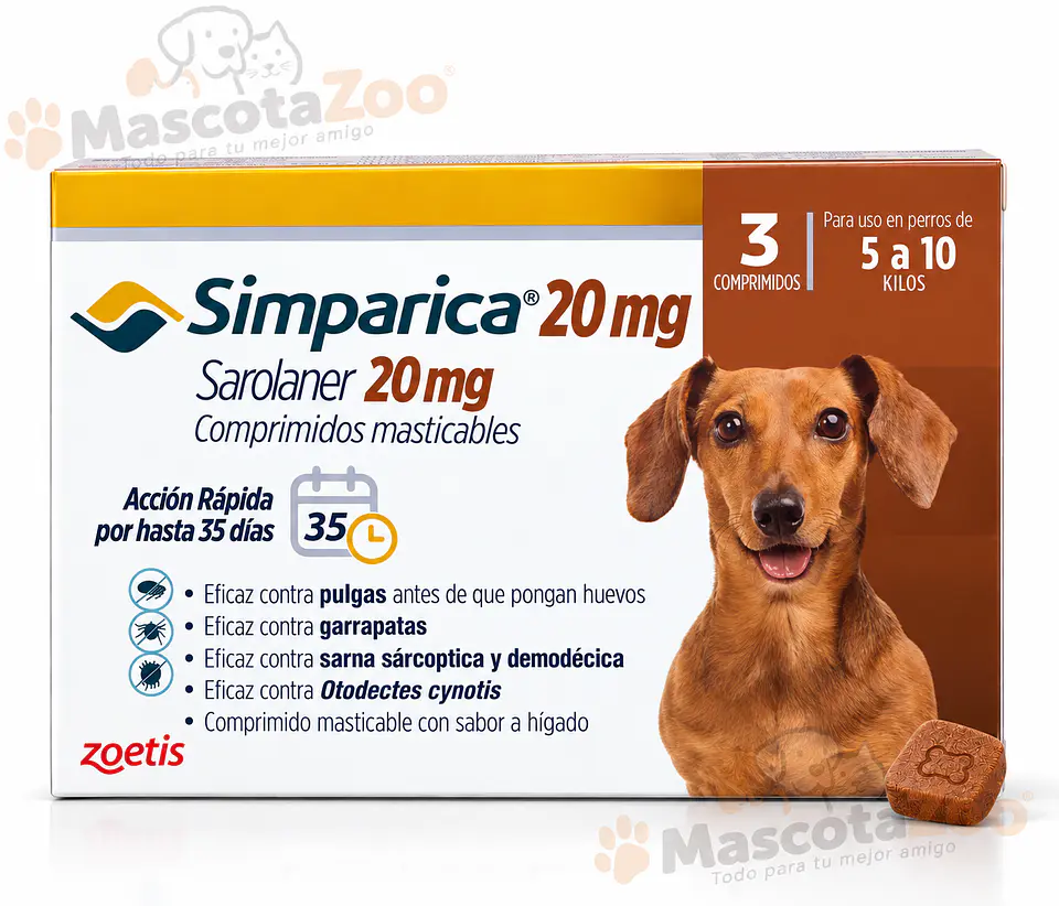 SIMPARICA 5 A 10KG 3 UNIDADES 1