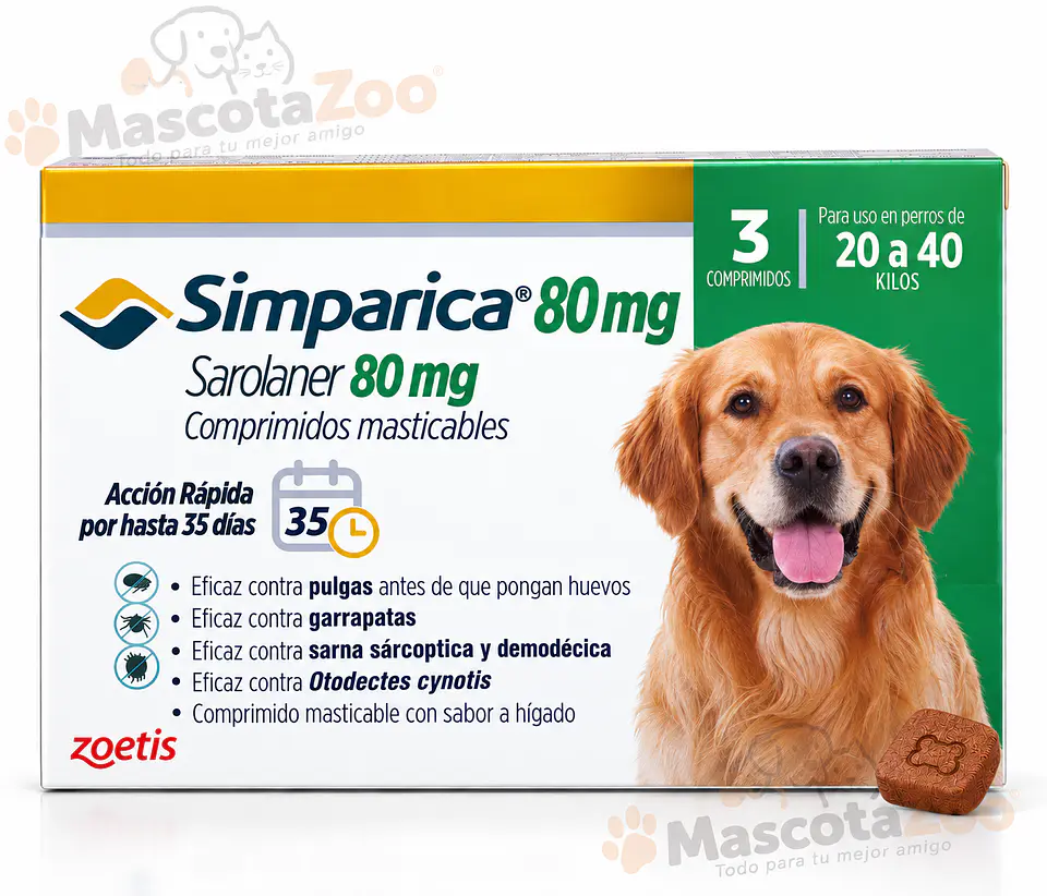 SIMPARICA 20 A 40KG 3 UNIDADES 1