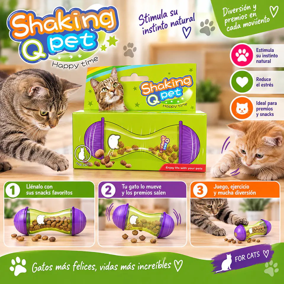 Juguete Dispensador De Comida Interacto Para Gatos 2