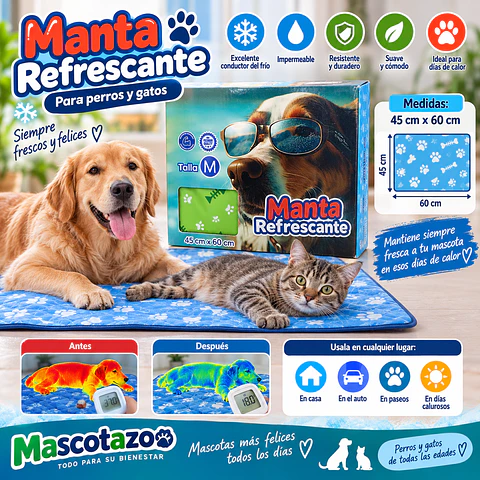 Manta Refrescante Frío Para Mascotas 45X60 Cm