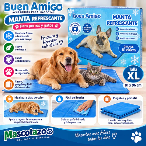 Manta Refrescante Frío Para Mascotas 81x96 Cm XL