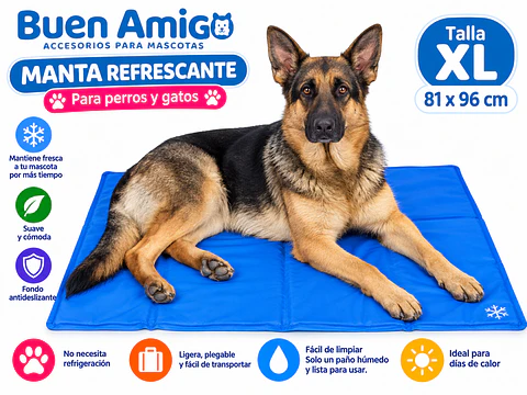 Manta Refrescante Frío Para Mascotas 81x96 Cm XL