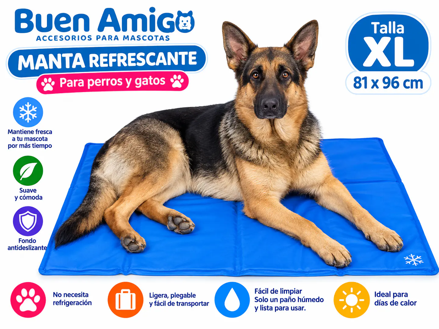 Manta Refrescante Frío Para Mascotas 81x96 Cm XL 2