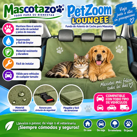 Funda Protector De Asiento Auto Perro Mascotas Impermeable