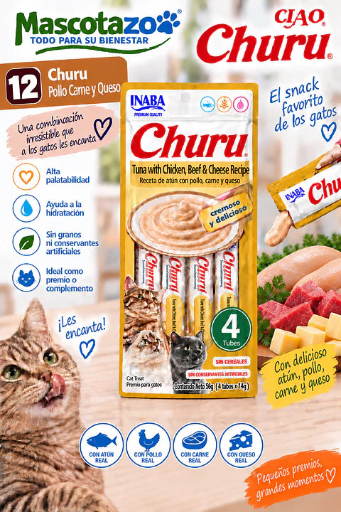 Churu Pollo Carne y Queso