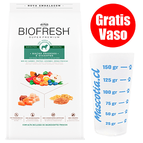 Gratis Vaso + Biofresh Perro Adulto Grande y Gigante 15 Kg