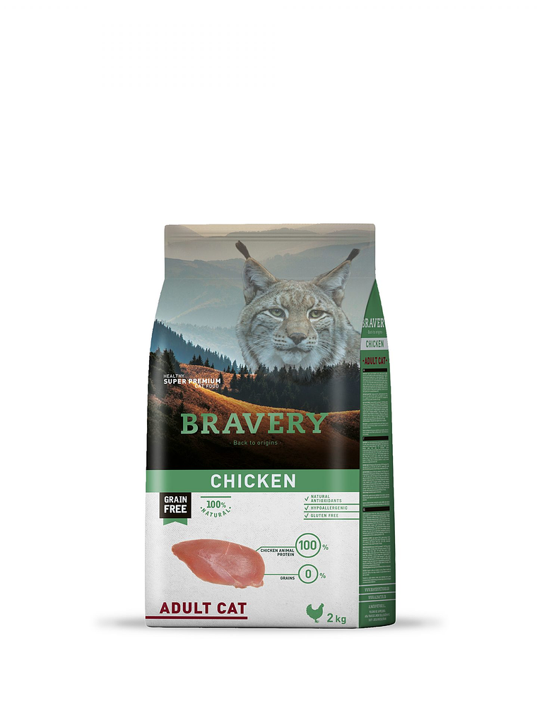 Bravery Adult Cat Chicken (Pollo) Alimento Para Gatos 1