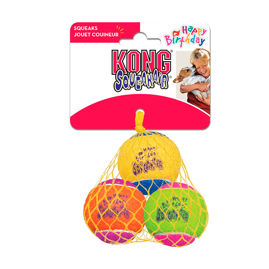 Pelotas de colores Kong Birthday 3 unidades con Sonido