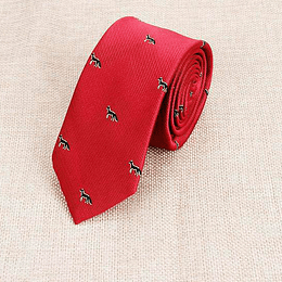 Corbata Roja con perro Negro