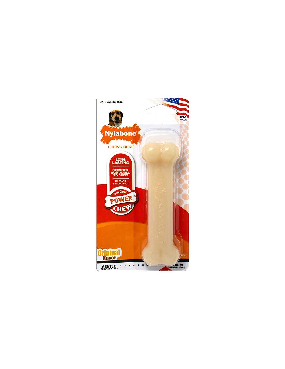 Hueso Vintage para mordedores extremos - Nylabone Talla M