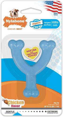 Hueso de la suerte para cachorros Azul Nylabone talla XS