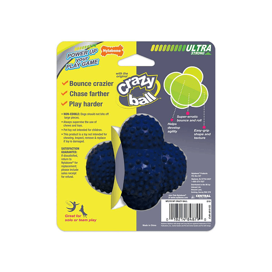 Juguete Lanzador Nylabone de Goma Crazy Ball - Talla L