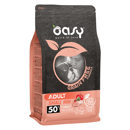 Alimento para perro Oasy GF Adulto Pequeño mini Sabor Pavo 2.5kg