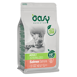 Alimento para Gatos esterilizados Oasy Lifestage sabor Salmon 1.5kg