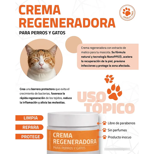 Crema Regeneradora y Protectora Cutánea para mascotas 50ml