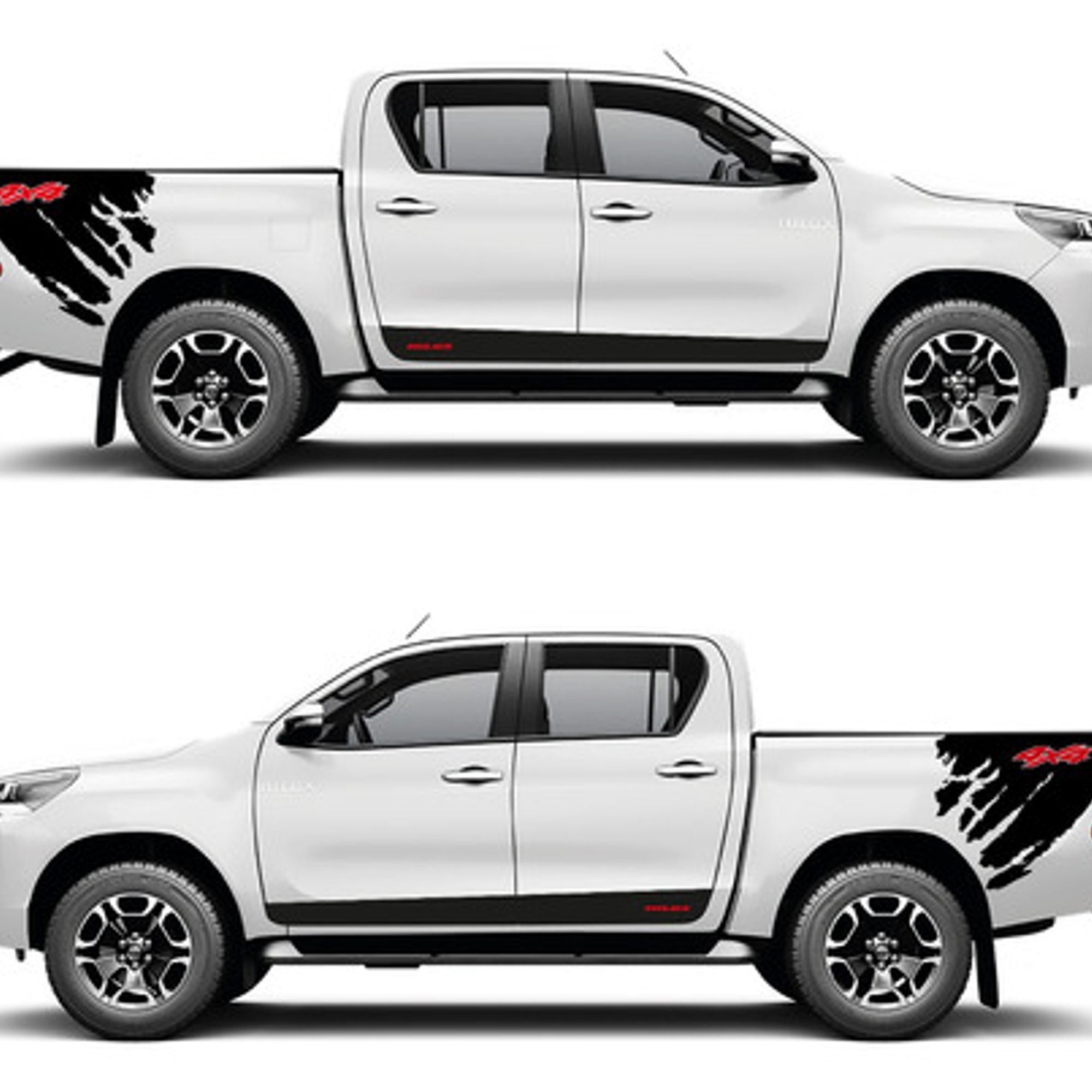 Sticker Barro  franjas deportivas  para Camionetas Pickup 4x4 1