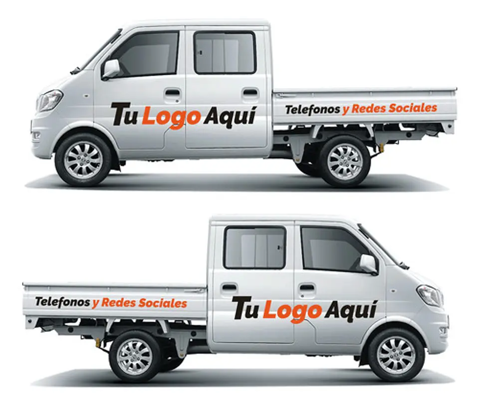 Gráfica Vehicular Furgon De Carga Camión Con Barandas  1