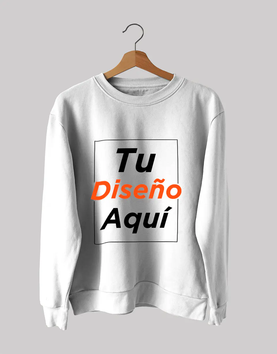 Polerón Polo Algodón Cuello Redondo Estampado Personalizado Unisex 3