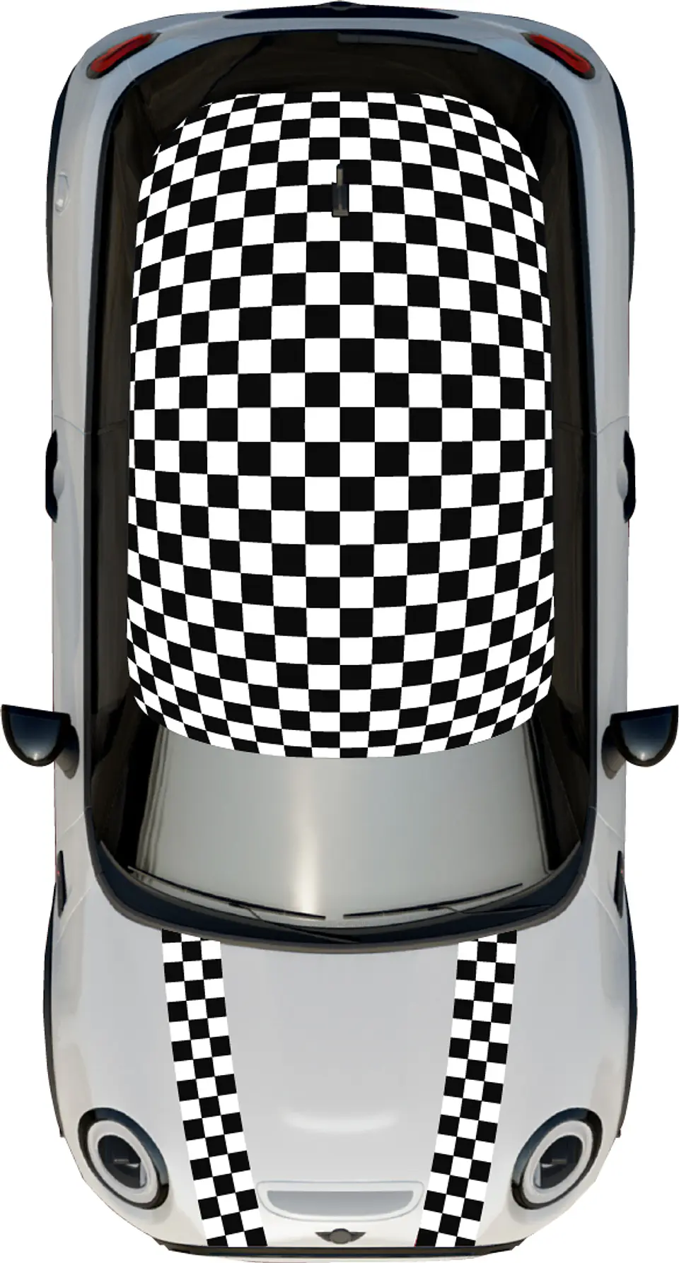 Kit de gráficos techo y franjas capot para mini cooper  5