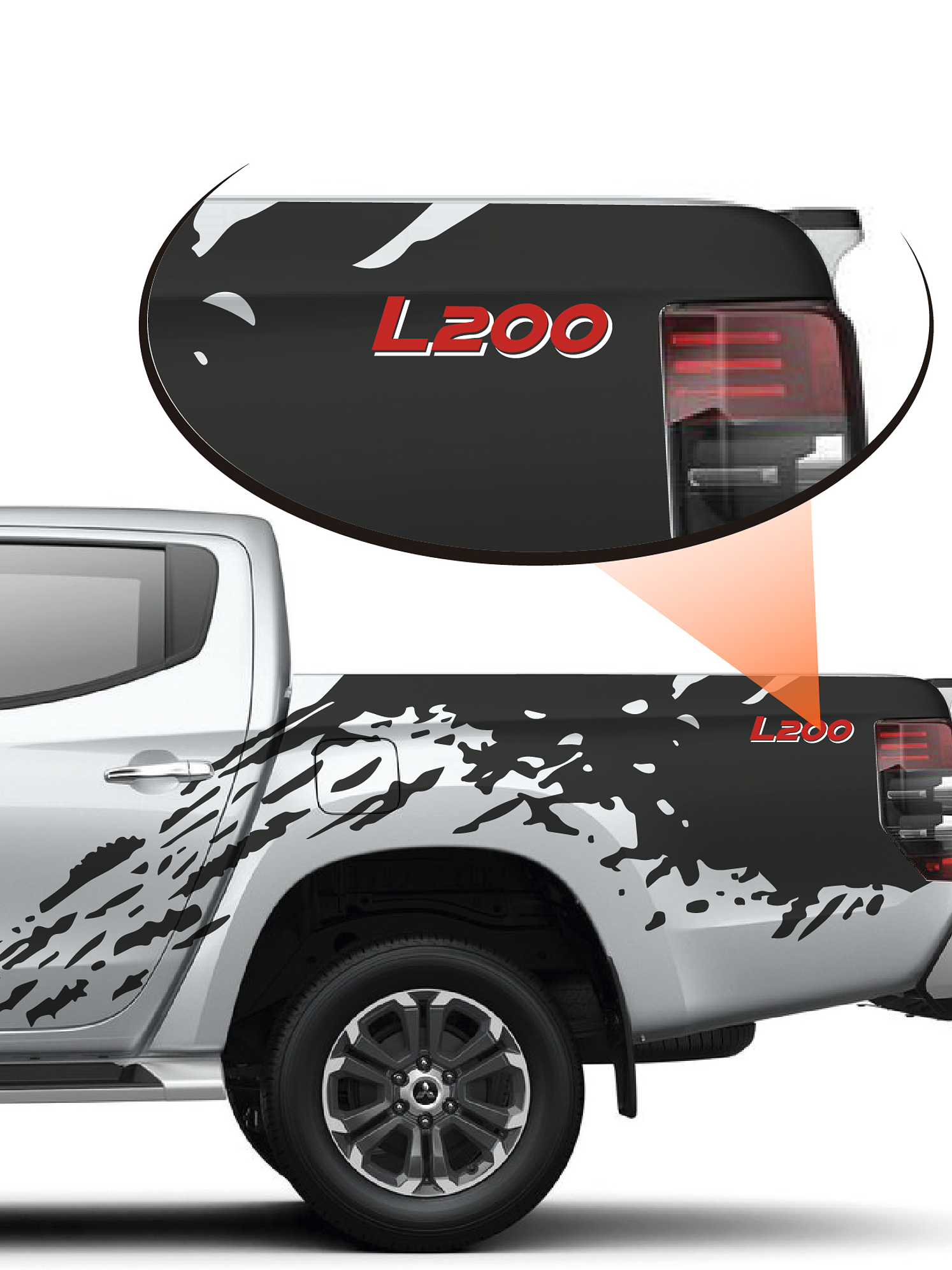 Sticker barro splash para pickup y camionetas 4x4 4