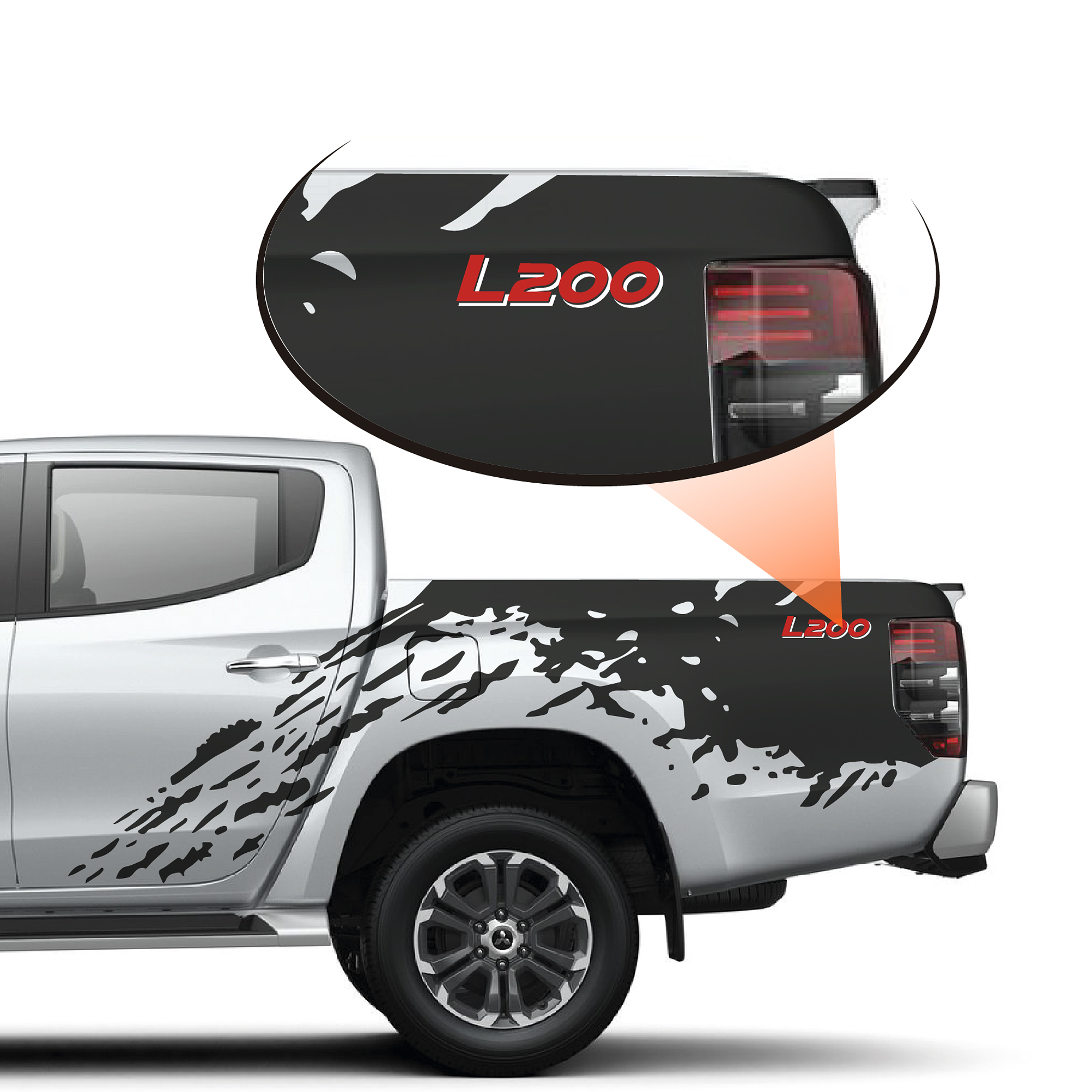 Sticker barro splash para pickup y camionetas 4x4 4