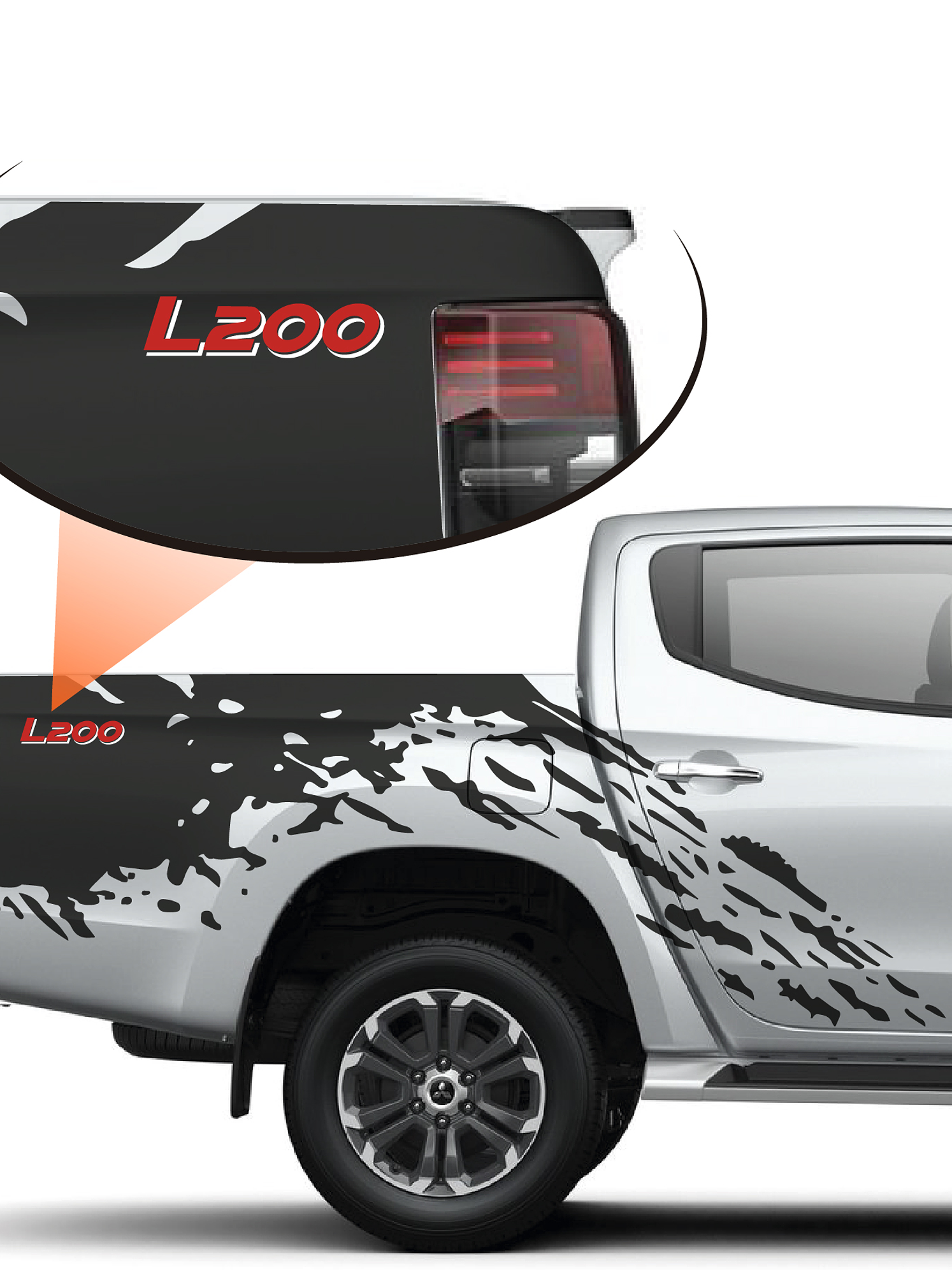 Sticker barro splash para pickup y camionetas 4x4 6