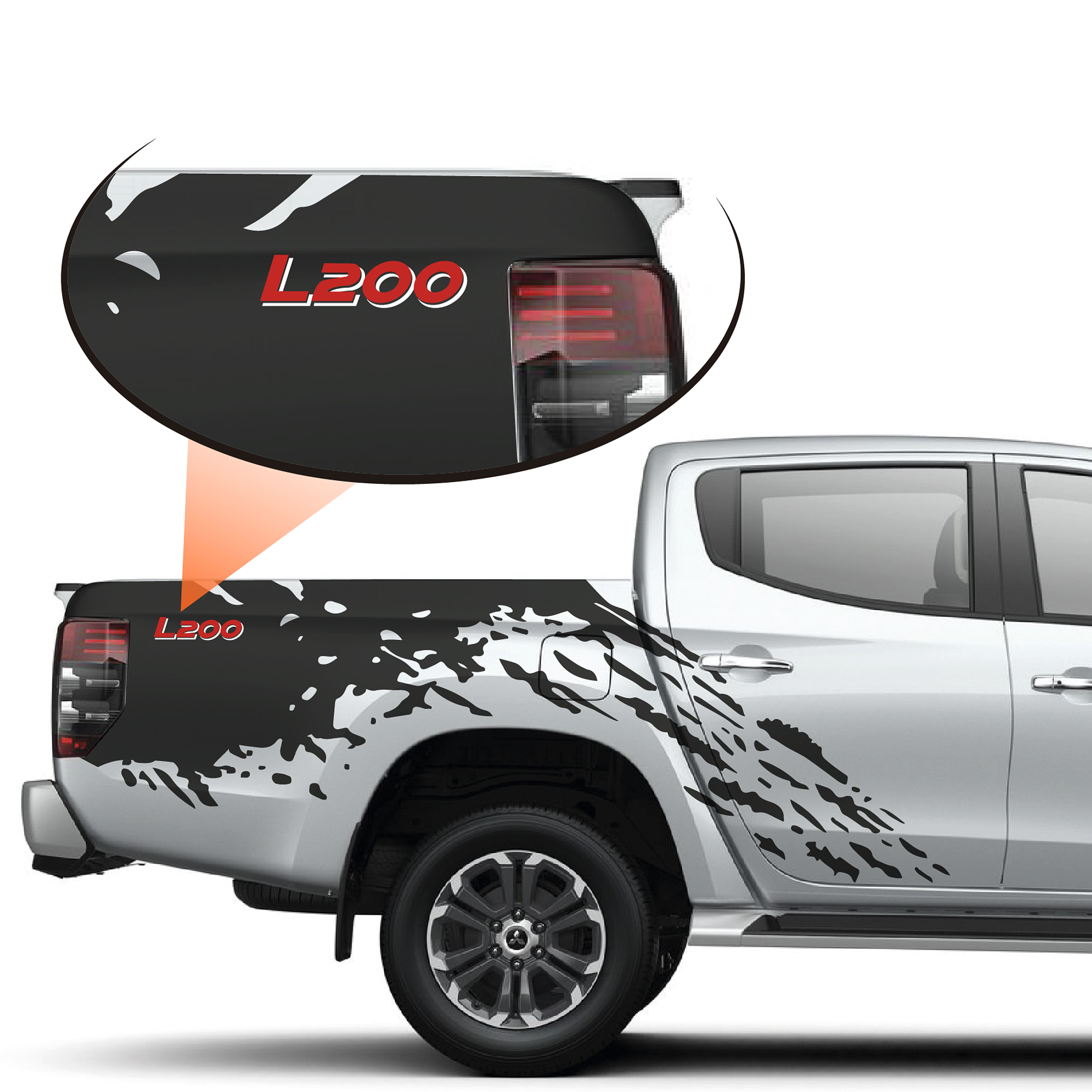 Sticker barro splash para pickup y camionetas 4x4 6