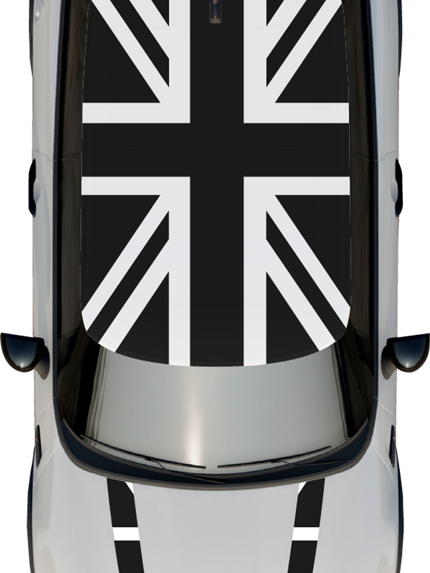 Kit de gráficos para techo y franjas capot para mini cooper 2