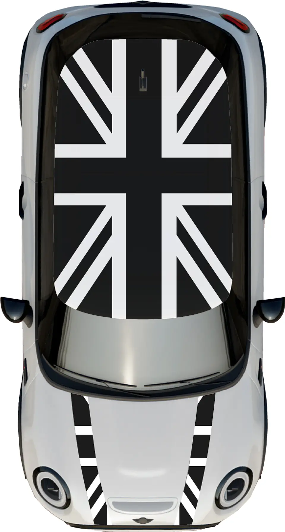 Kit de gráficos para techo y franjas capot para mini cooper 2