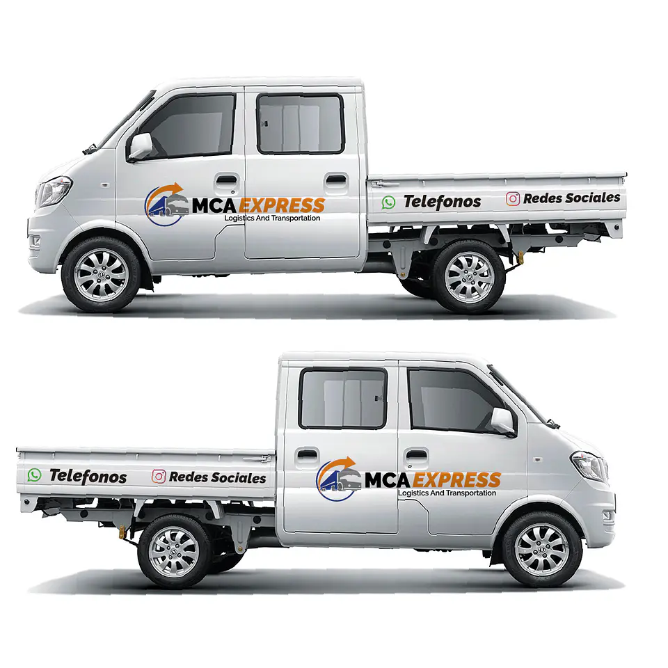 Gráfica Vehicular Furgon De Carga Camión Con Barandas  13