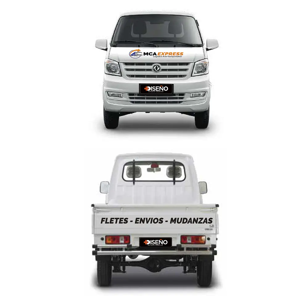 Gráfica Vehicular Furgon De Carga Camión Con Barandas  14