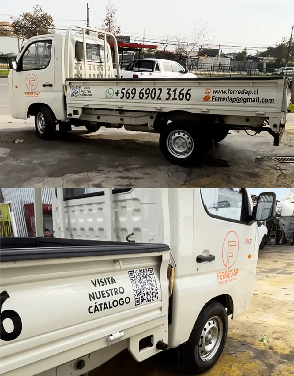 Gráfica Vehicular Furgon De Carga Camión Con Barandas  4