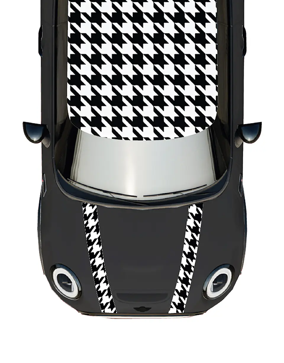 Kit de gráficos techo y franjas capot para mini cooper  2