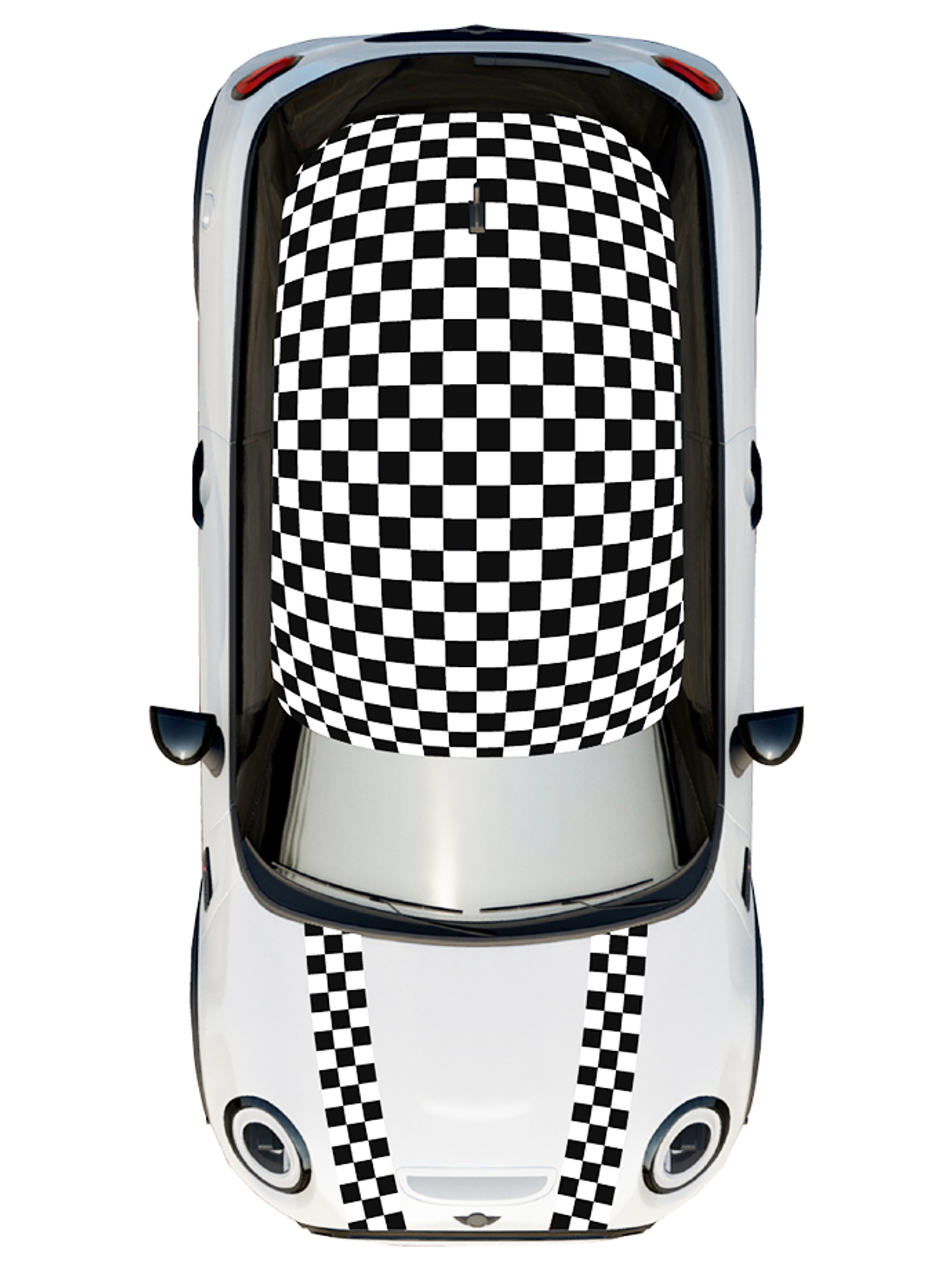 Kit de gráficos techo y franjas capot para mini cooper  6