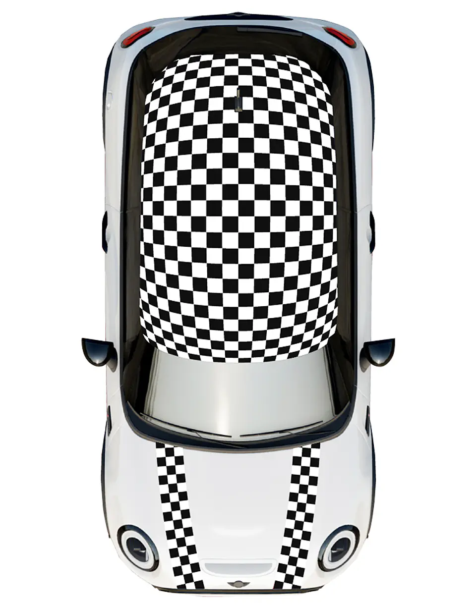 Kit de gráficos techo y franjas capot para mini cooper  6