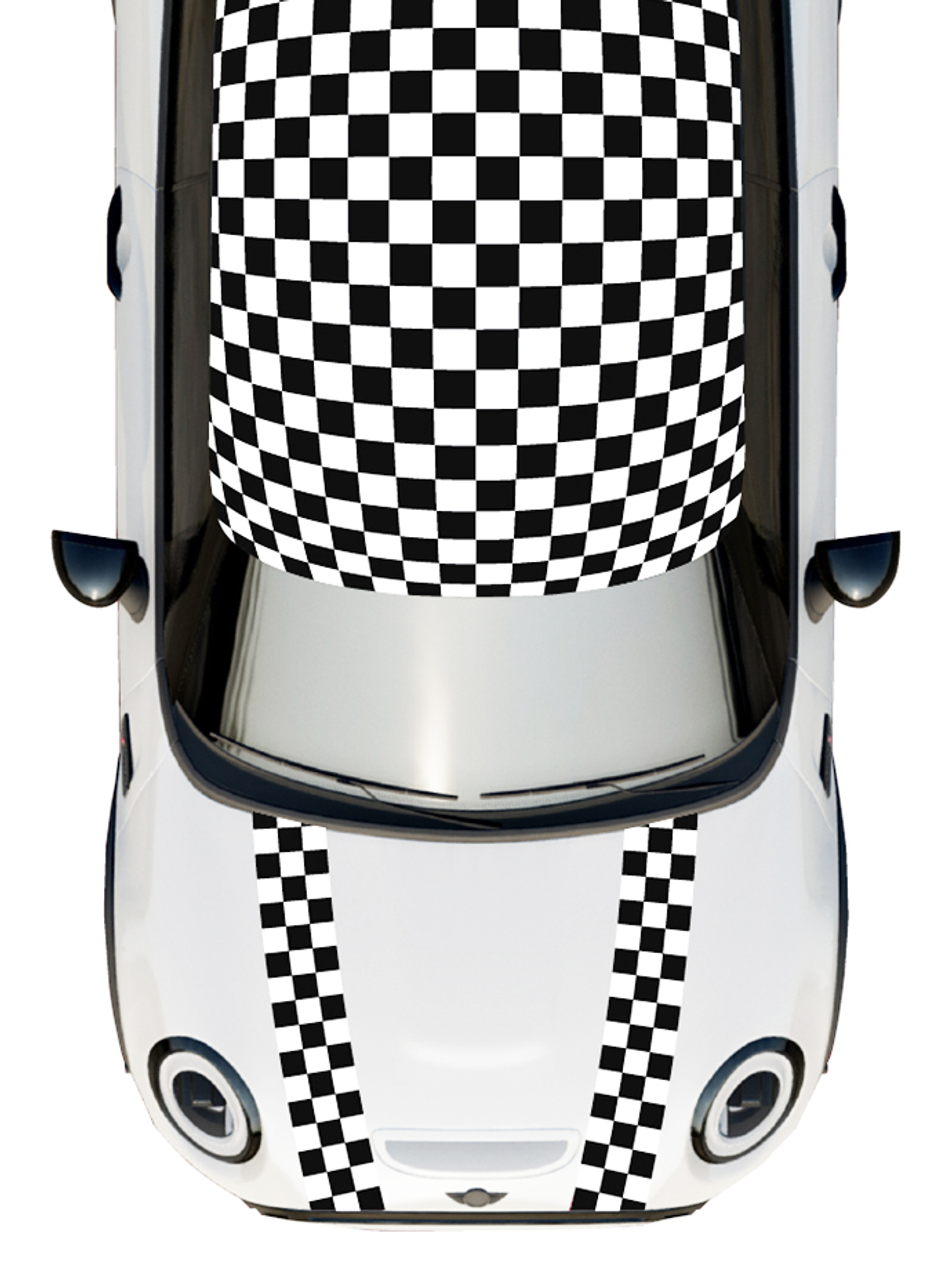 Kit de gráficos techo y franjas capot para mini cooper  7