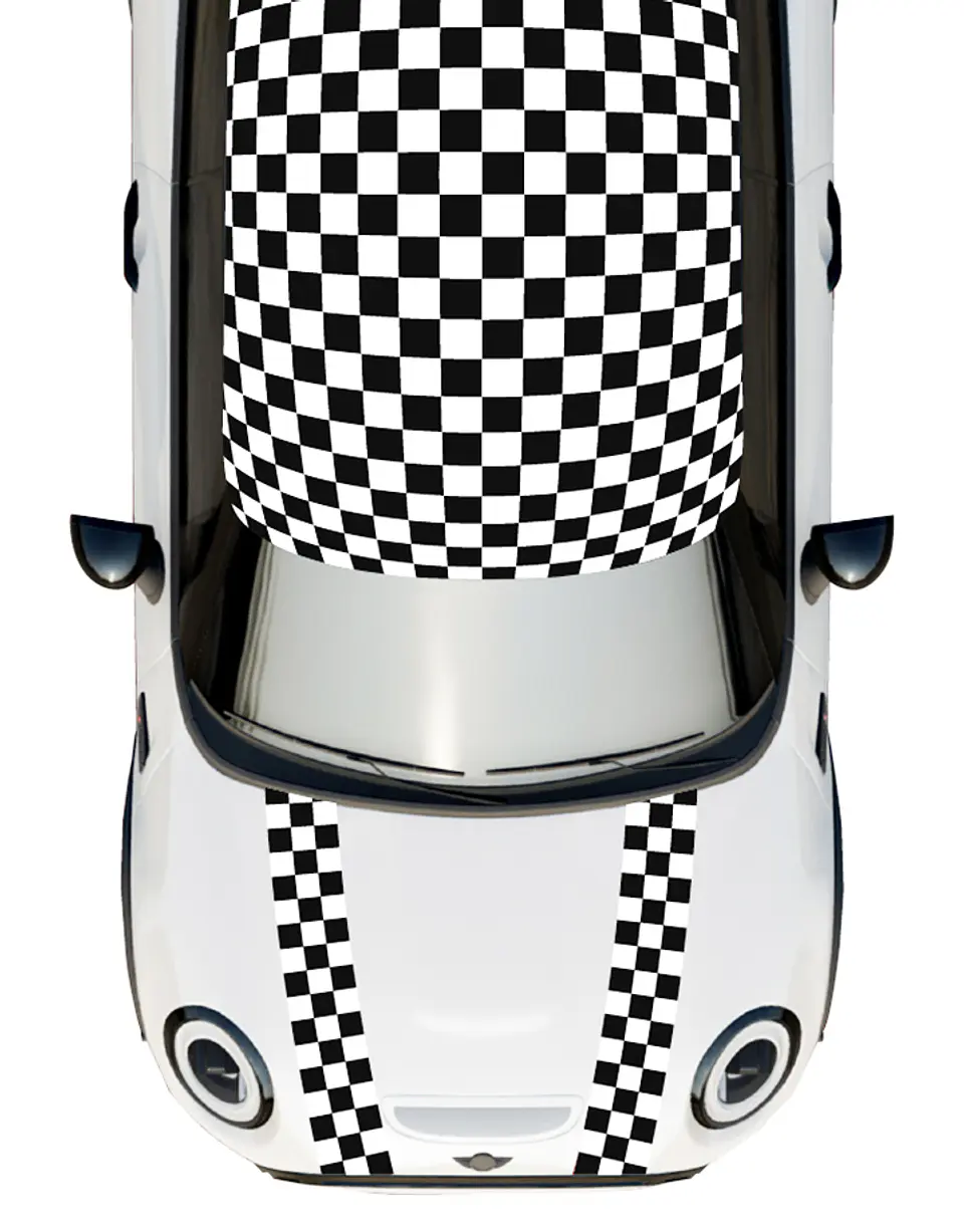 Kit de gráficos techo y franjas capot para mini cooper  7