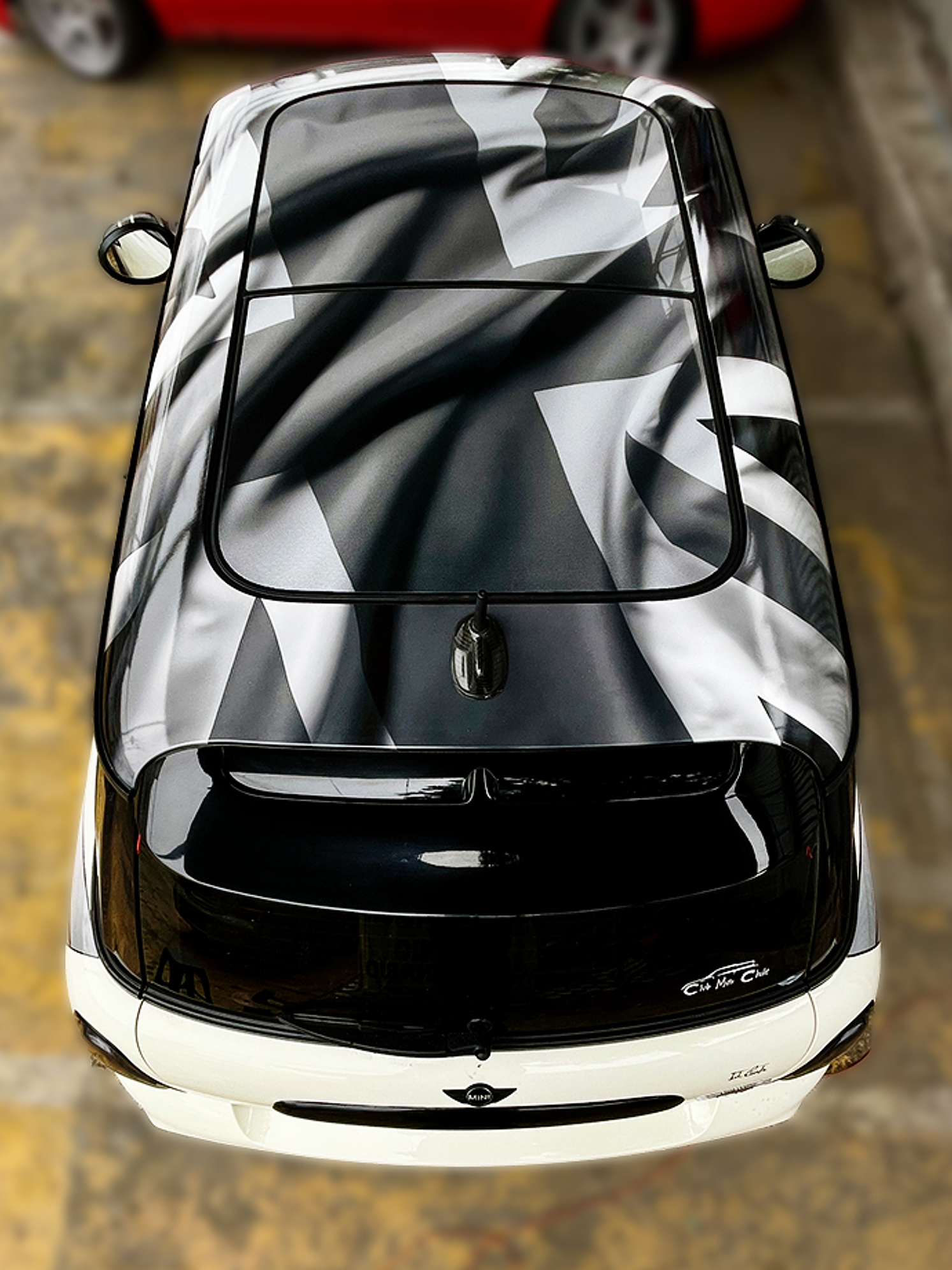 Kit de gráficos para techo y franjas capot para mini cooper 4