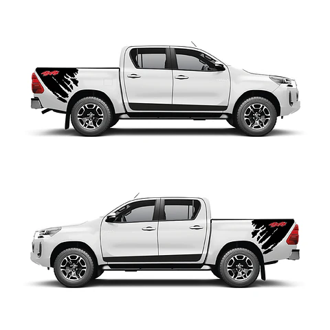 Sticker Barro  franjas deportivas  para Camionetas Pickup 4x4