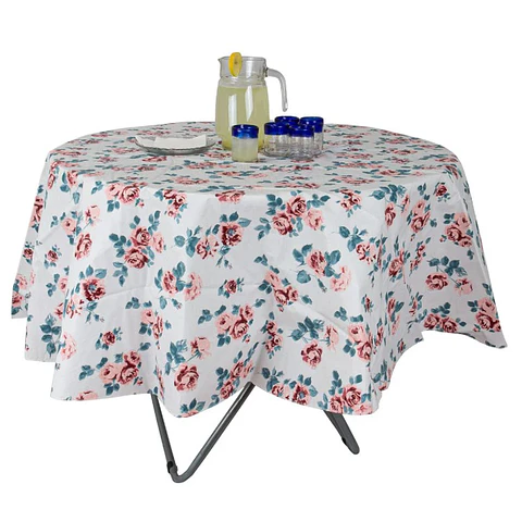 Mantel PVC Rosas Redondo 180 cm.