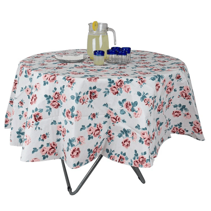 Mantel PVC Rosas Redondo 180 cm. 1