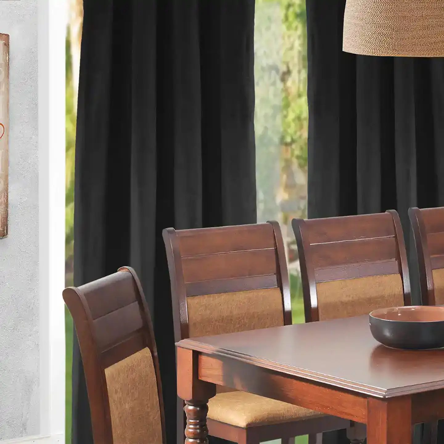 Cortina Argollas NEW VELVET 1.40 X 2.20 BLACK 1
