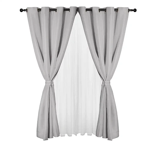 Cortina set Yasmin 8 pzas. 1.40 x 2.25 LIGHT GREY