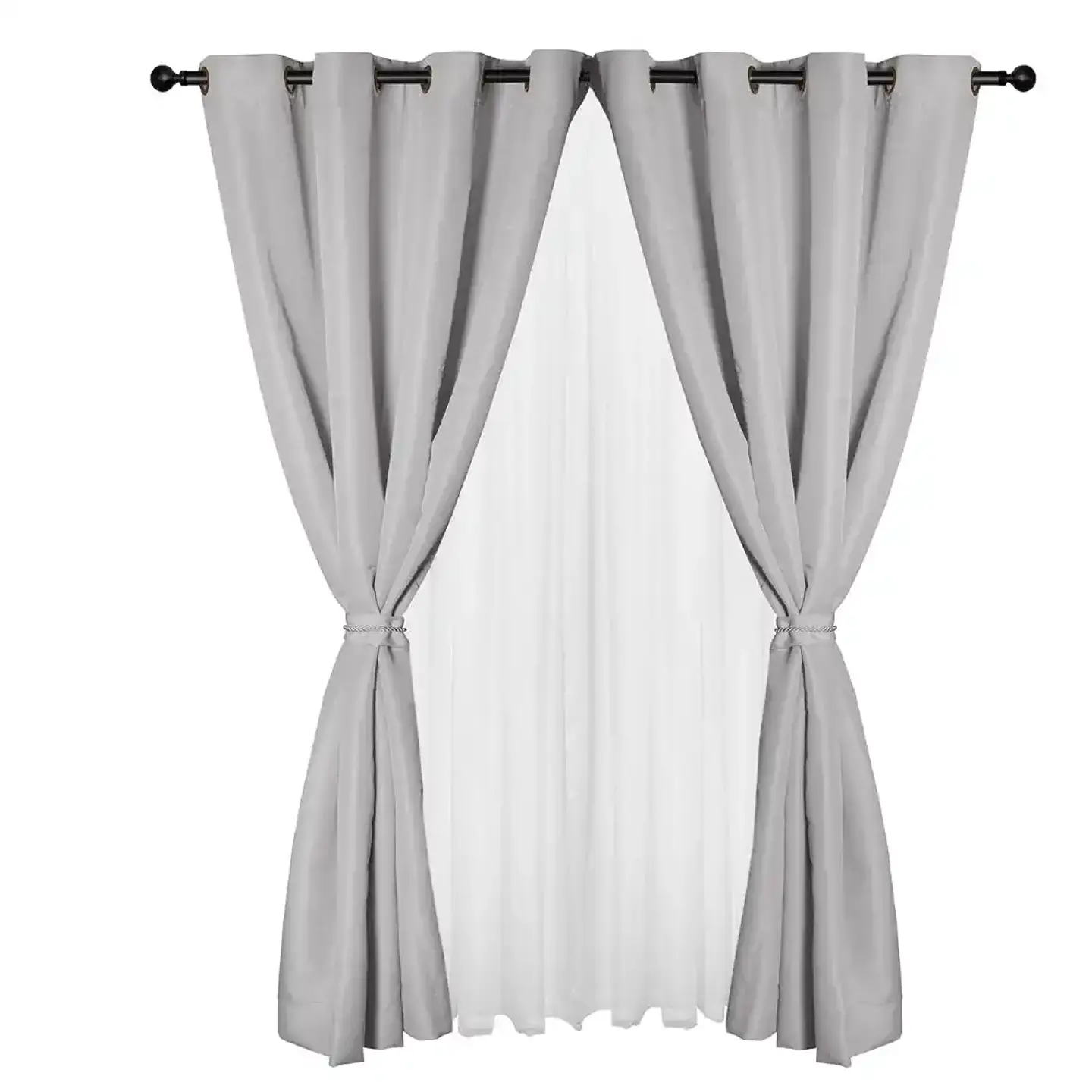 Cortina set Yasmin 8 pzas. 1.40 x 2.25 LIGHT GREY 1