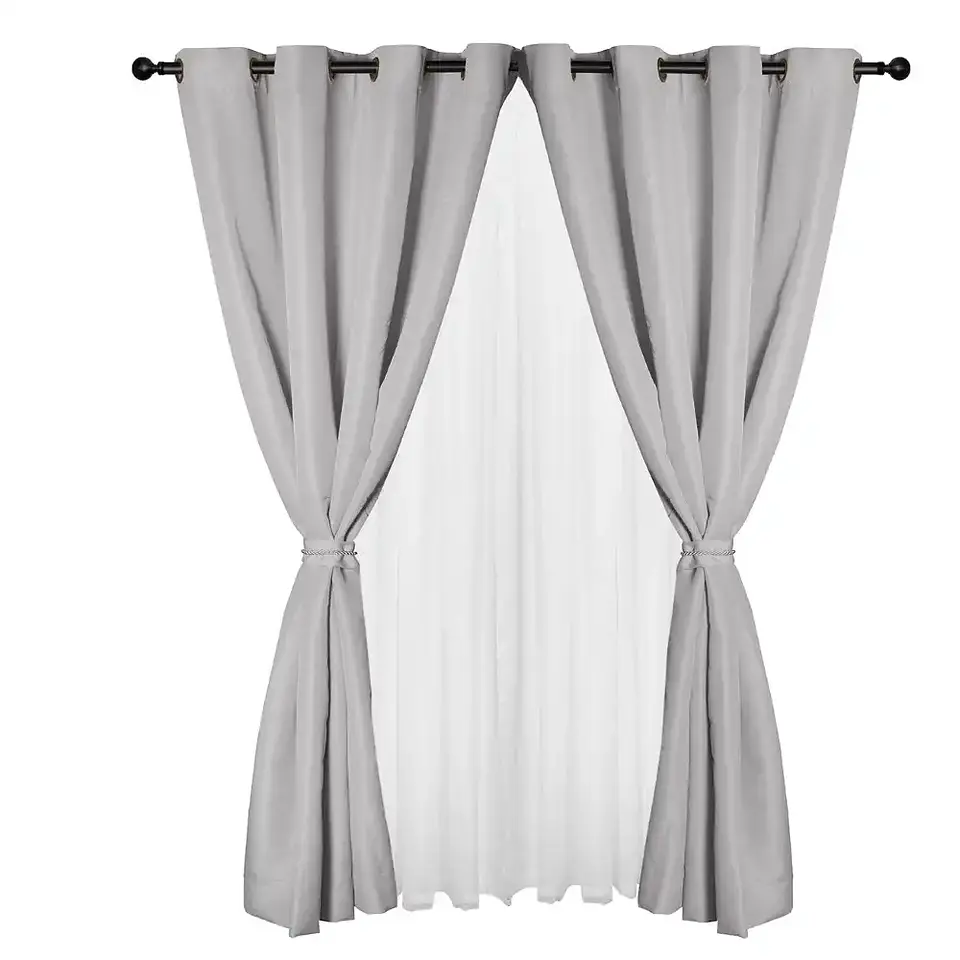 Cortina set Yasmin 8 pzas. 1.40 x 2.25 LIGHT GREY 1