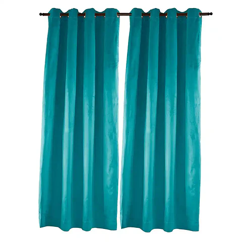 Cortina Argollas NEW VELVET 1.40 X 2.25 TURQUESA